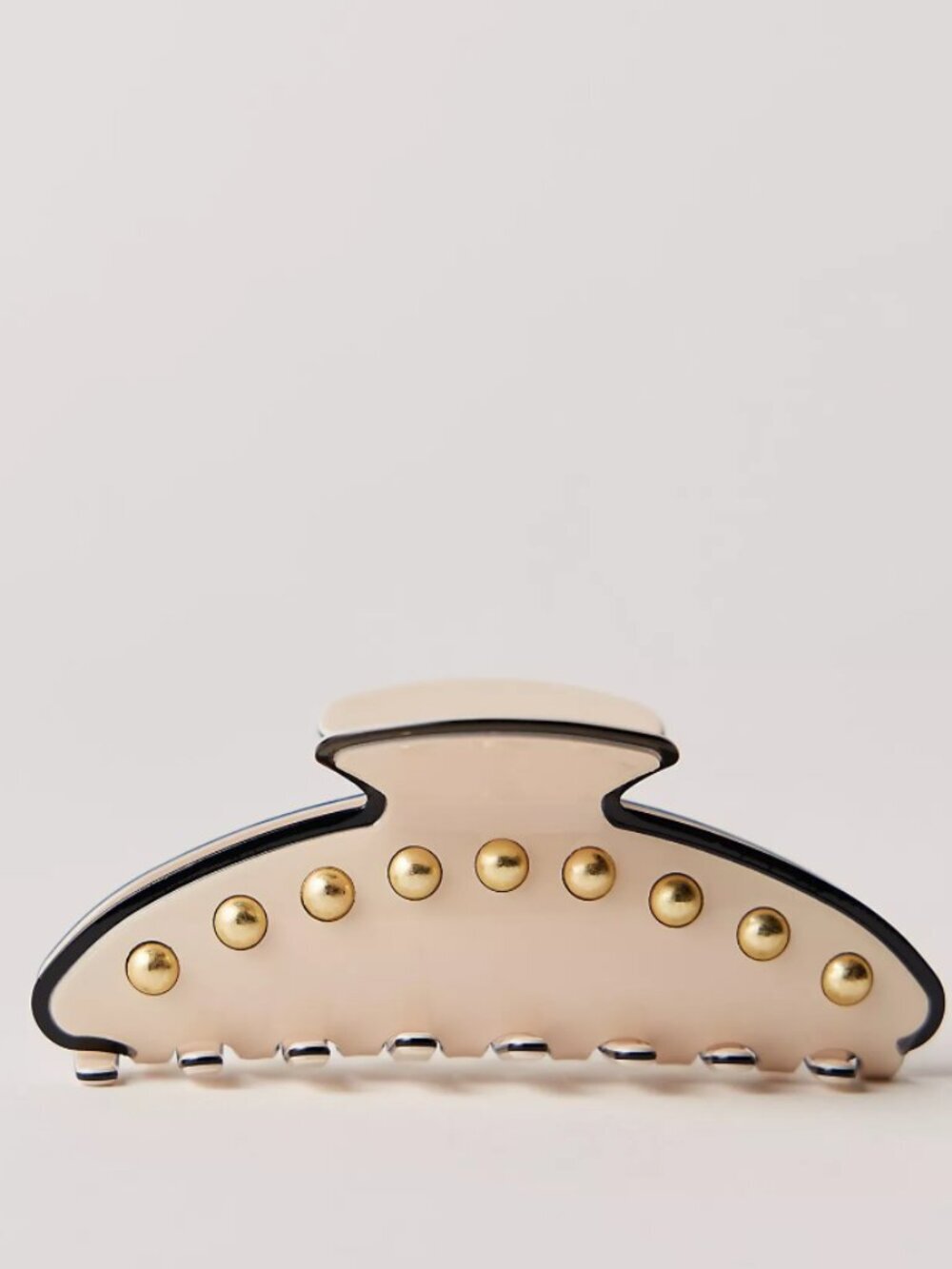 NWT Free People Larkin Studded Claw Clip in White & Gold